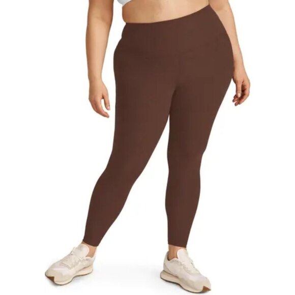NWT BEYOND YOGA At Your Leisure High Waist Midi Mocha Brown Heather Legging 3X - Picture 1 of 4
